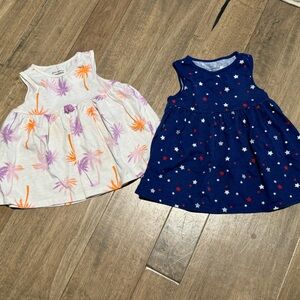 18 month tank top tunic, set of two shirts, palm trees and stars